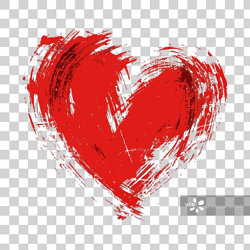 红色笔触爱心图片素材