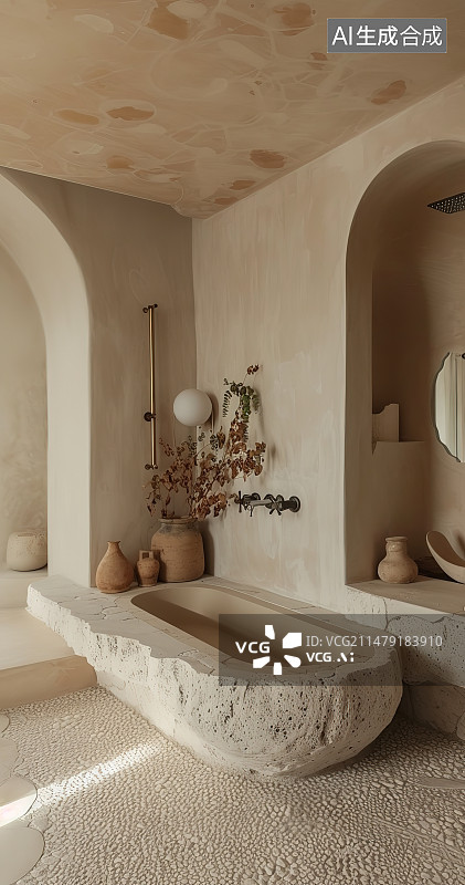【AI数字艺术】奢华酒店卫浴空间图片素材
