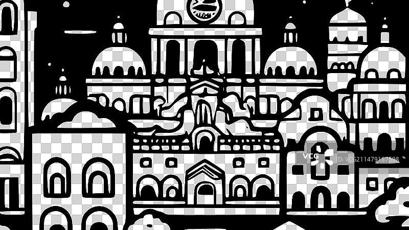 墨西哥极简剪影图片素材