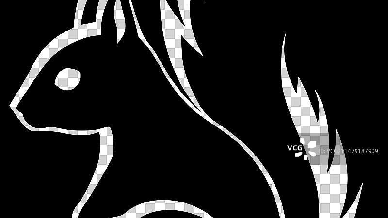 松鼠-简约扁平风格logo图片素材