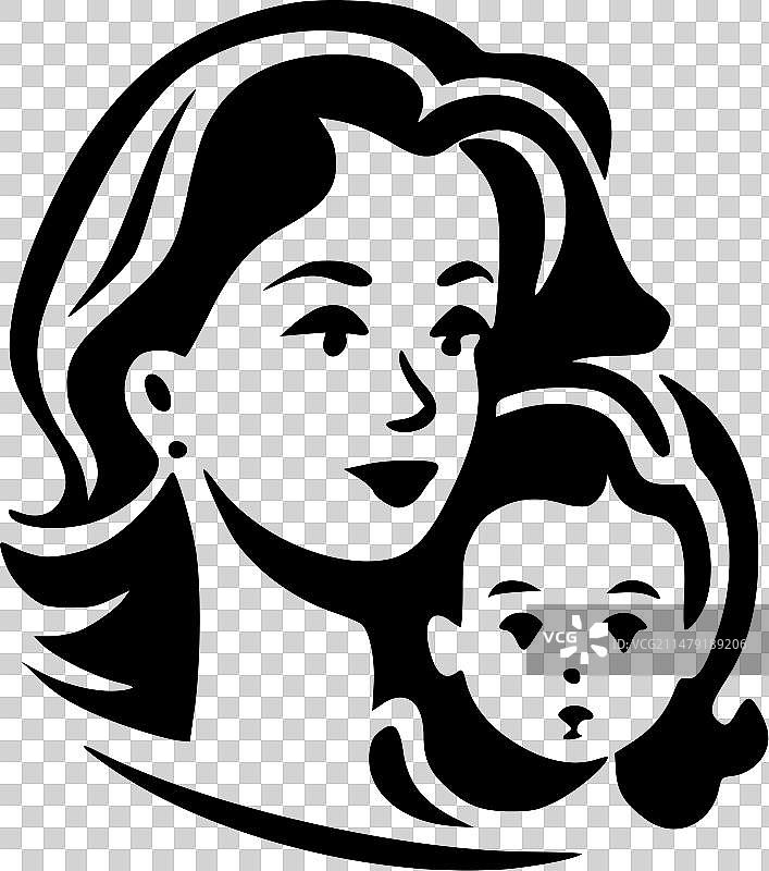 母亲主题扁平风简约logo图片素材