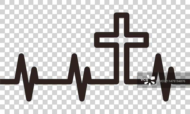 心跳耶稣脉搏线基督教图片素材