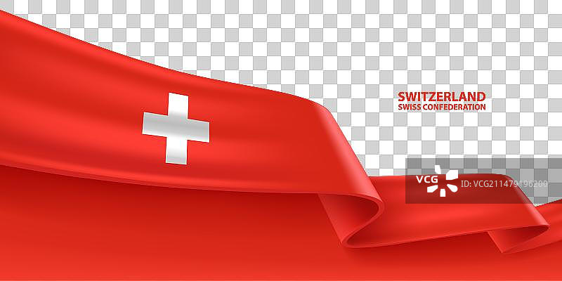 瑞士3D彩带旗帜图片素材