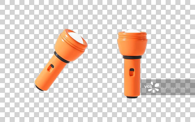 卡通手电筒模型3D渲染图片素材