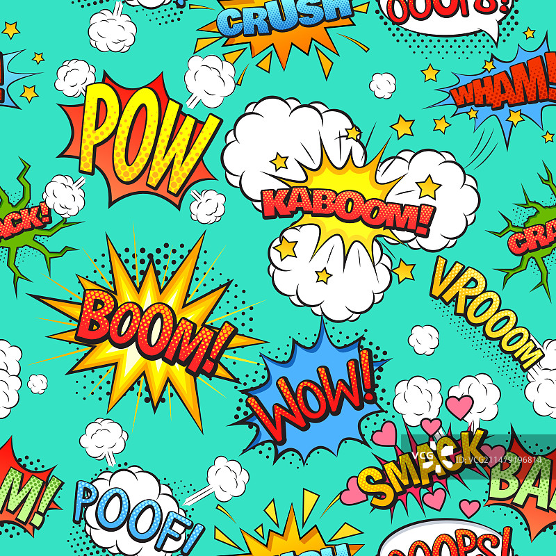 漫画对话气泡无缝图案背景图片素材