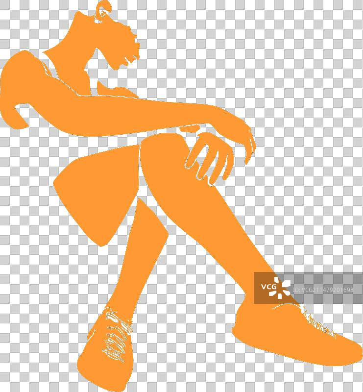 不高兴的女人坐在地上抱着膝盖图片素材