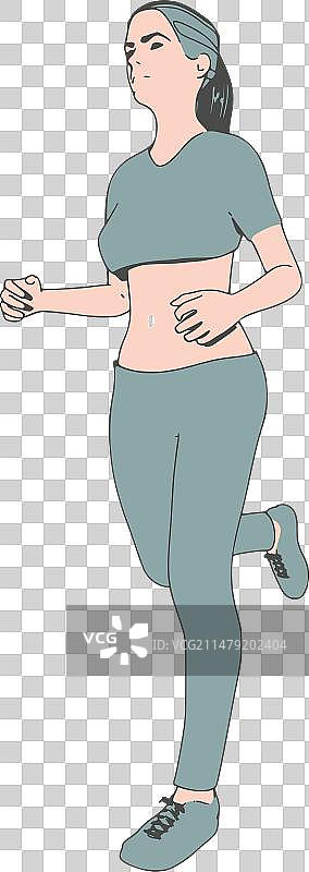 运动休闲跑步女孩图片素材