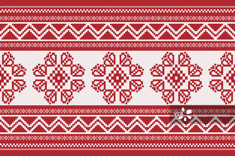 民间刺绣十字绣花卉边框图案图片素材