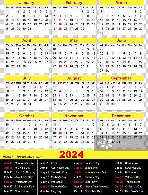 2023至2029年日历图片素材
