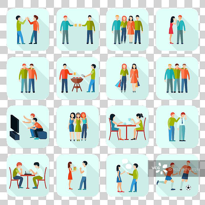 朋友阴影图标集图片素材