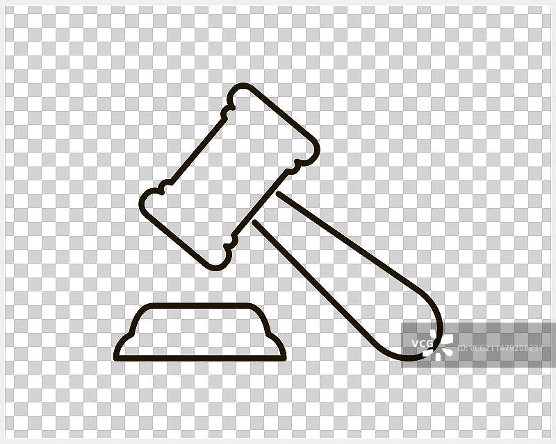 孤立拍卖 gavel 的法官 hammer 图标图片素材