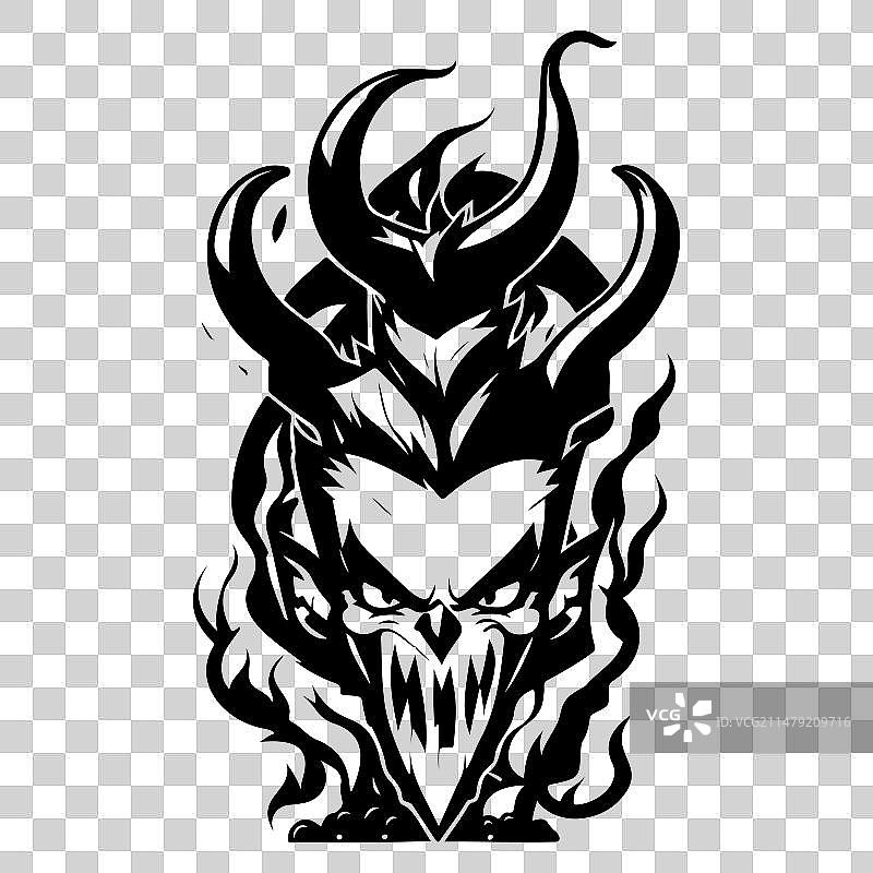 万圣节恶魔惊悚手绘草图图片素材