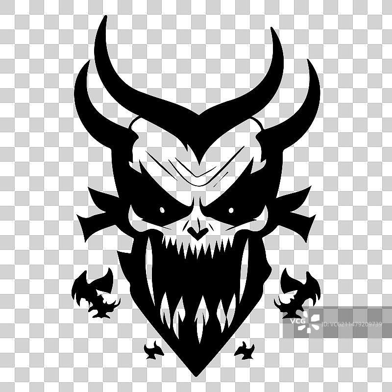 万圣节恶魔惊悚手绘草图图片素材