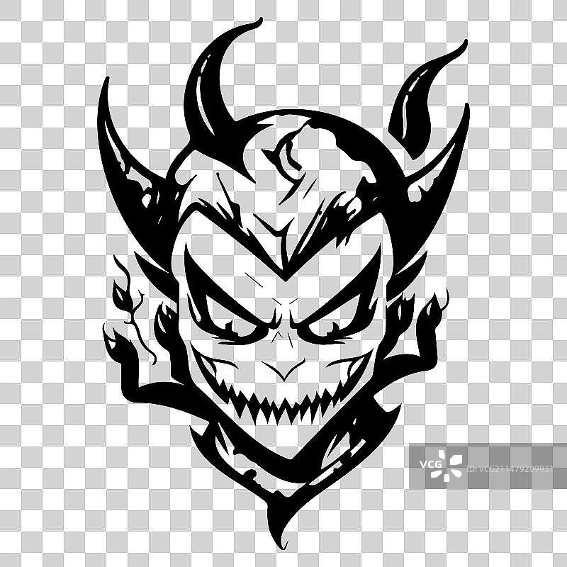 万圣节恶魔惊悚手绘草图图片素材