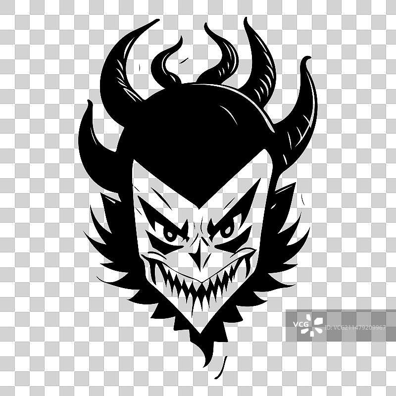 万圣节恶魔惊悚手绘草图图片素材