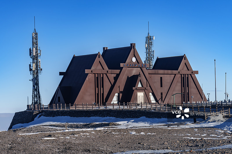 长白山天池气象站图片素材