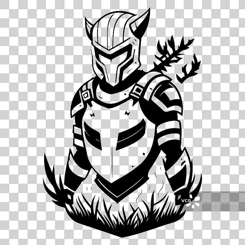 万圣节猎人盔甲手绘草图图片素材