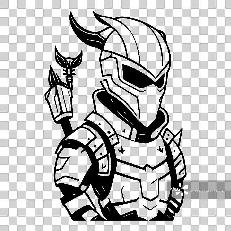 万圣节猎人盔甲手绘草图图片素材