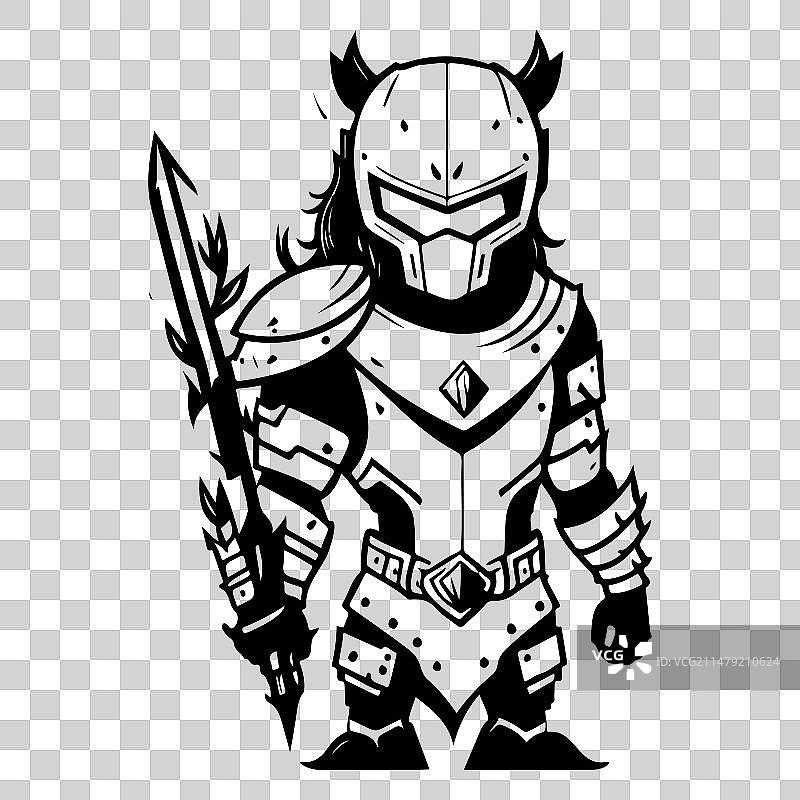 万圣节猎人盔甲手绘草图图片素材