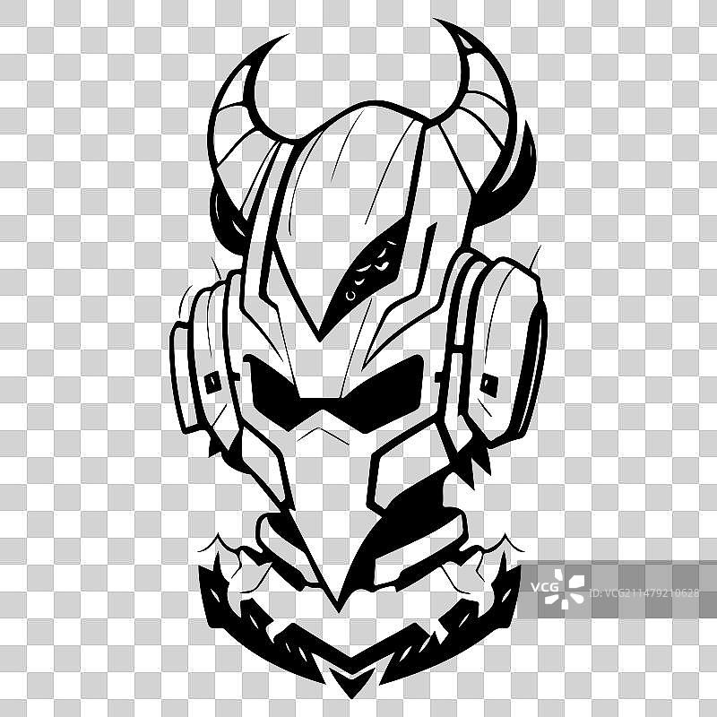 万圣节猎人盔甲手绘草图图片素材