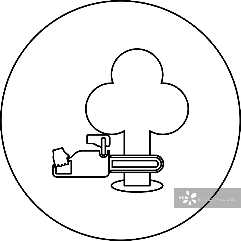 链锯锯木板伐木概念图片素材