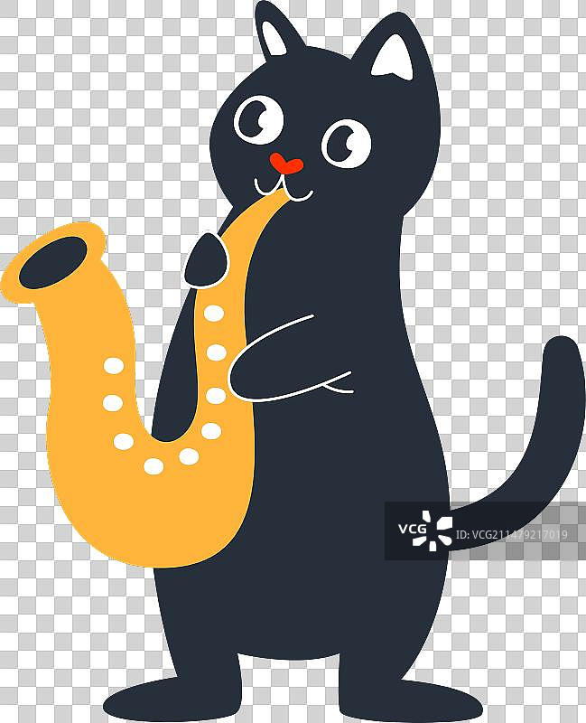 猫咪吹小号图片素材