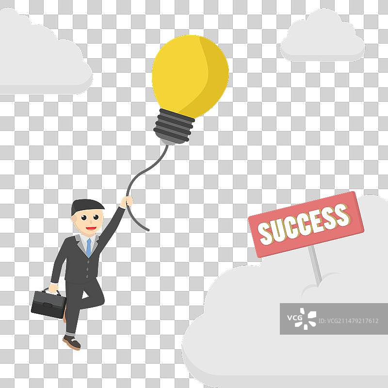 商人带来成功云设计的想法图片素材
