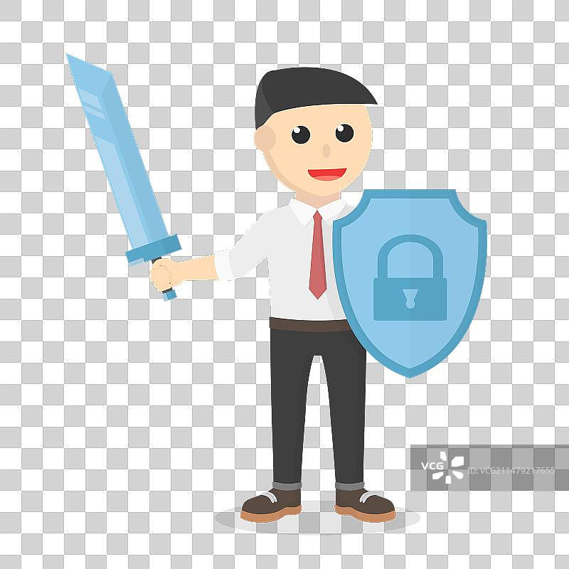 商务人士骑士般的守护者设计图片素材