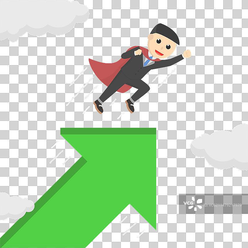 商人与向上箭头设计图片素材