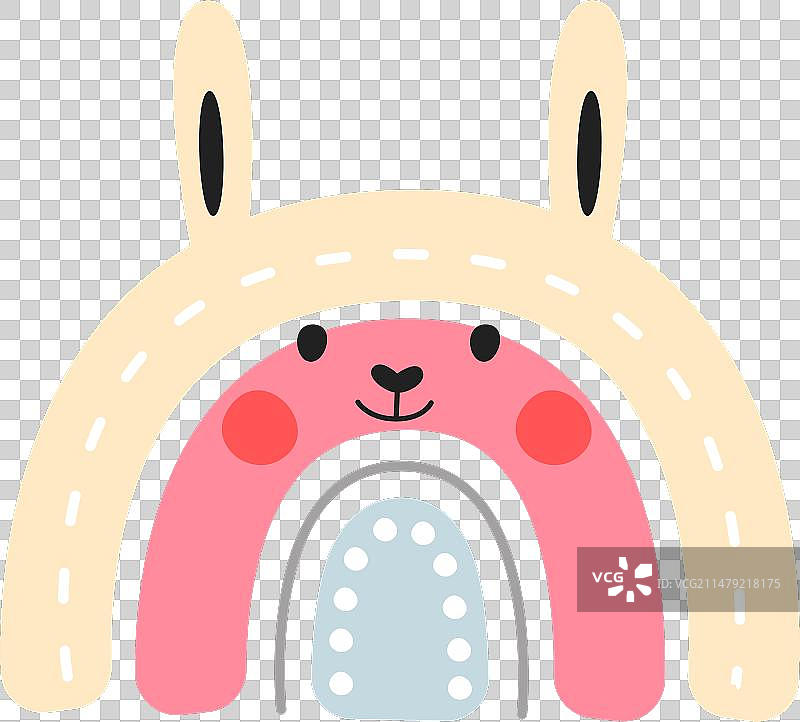 兔子脸彩虹图片素材