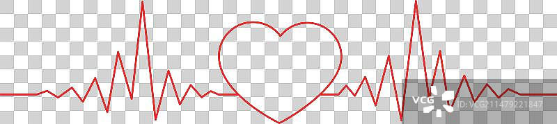 红色心跳线分隔线图片素材