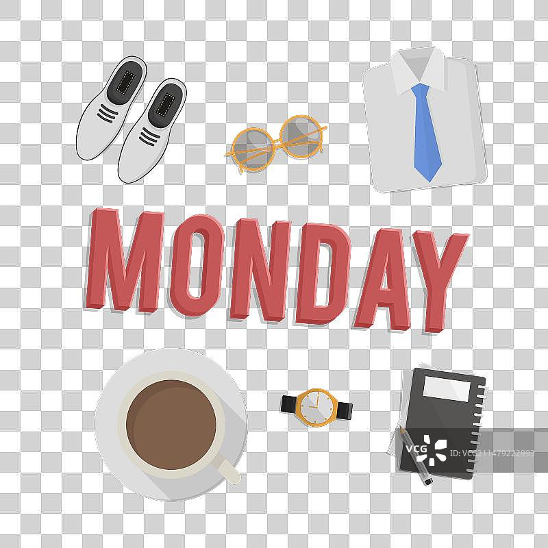 白色背景上的商务星期一设计图片素材