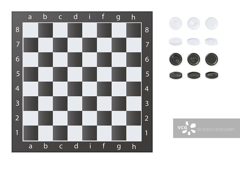 木制背景上的国际象棋棋盘图片素材