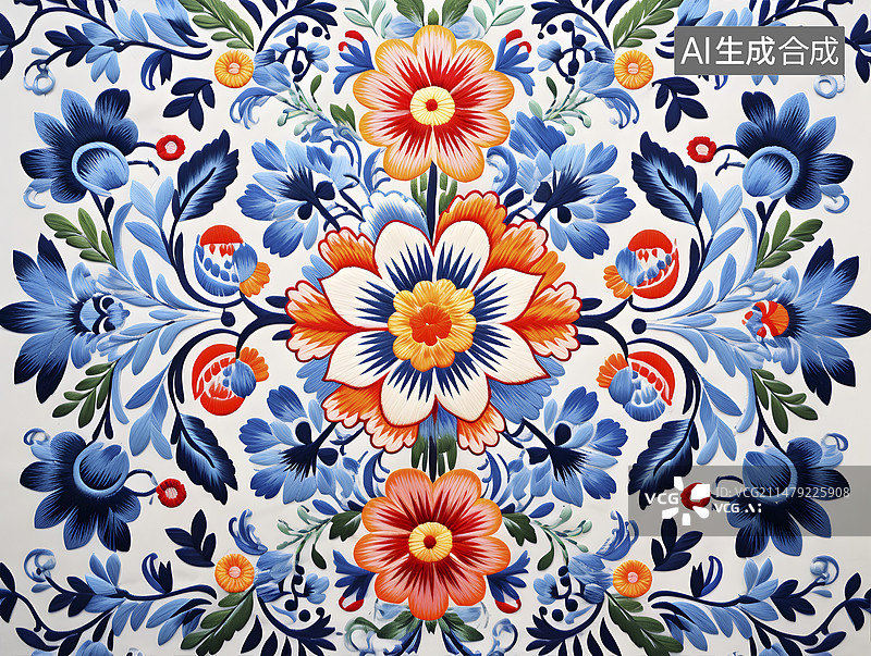 【AI数字艺术】中国传统艺术苗绣图片素材