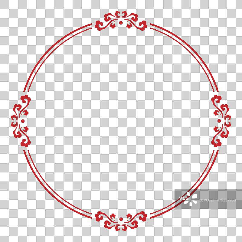 圆形祥云中式边框素材图片素材