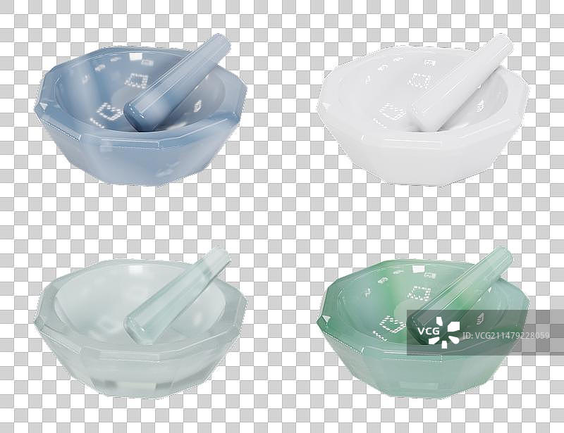 3D渲染的化学生物医疗实验室研钵和研杵免抠元素图片图片素材