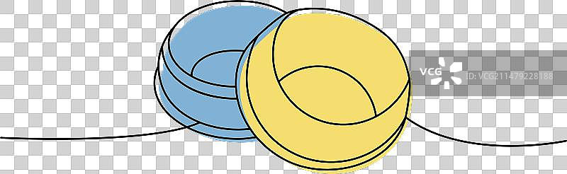 宠物碗单线彩色连续绘画图片素材