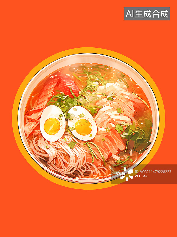 【AI数字艺术】朝鲜冷面，延吉冷面，蔬菜拉面，乌冬面图片素材