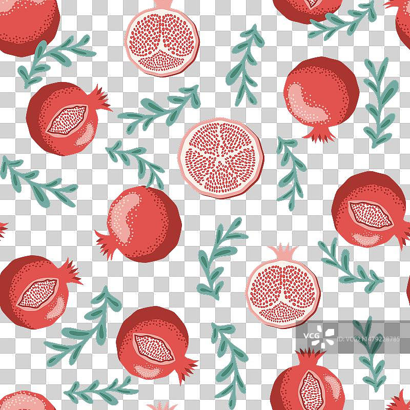 石榴图案新年快乐图片素材