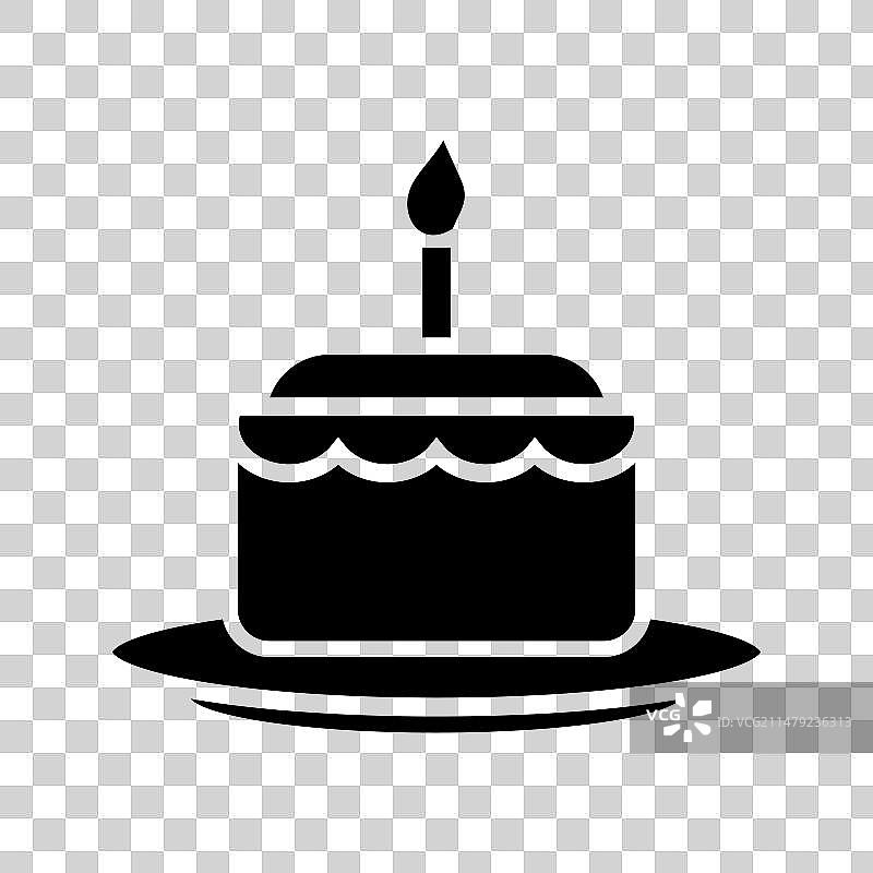 生日蛋糕图标轮廓设计模板图片素材