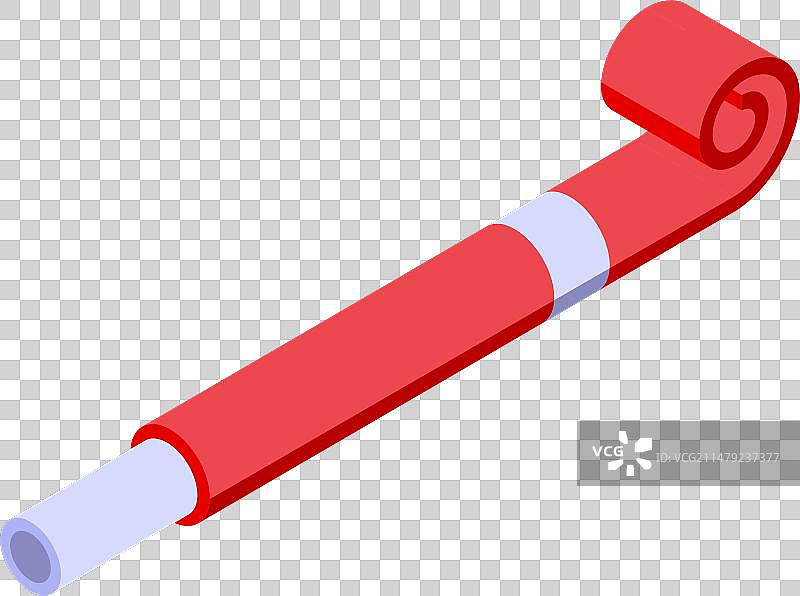 红色派对喇叭2.5D趣味图标图片素材