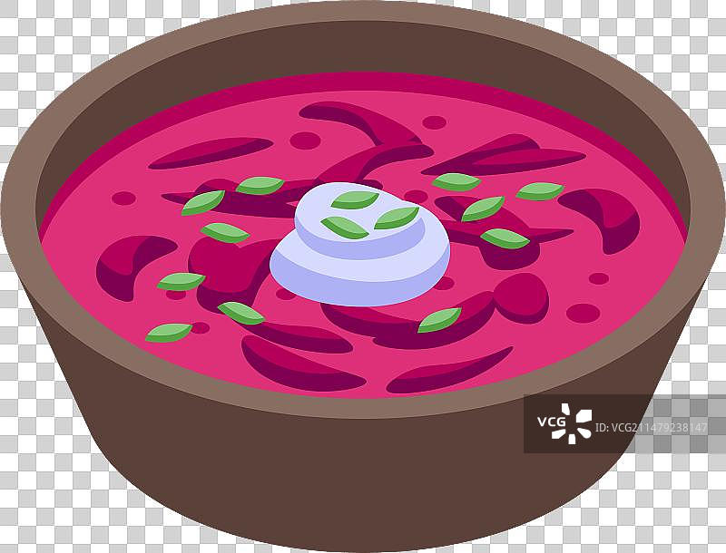 奶油红菜汤2.5D美食图标图片素材