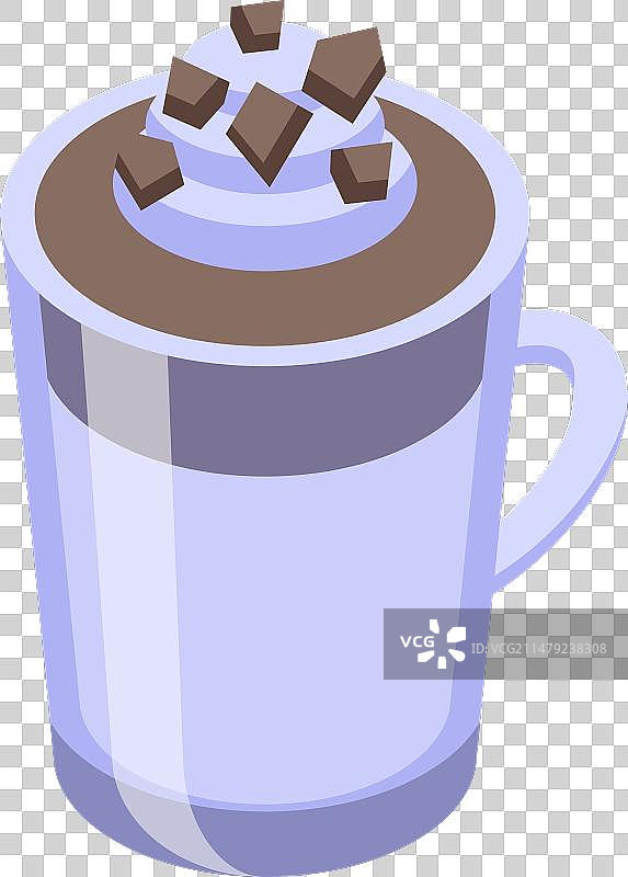 咖啡巧克力奶昔图标2.5D图片素材