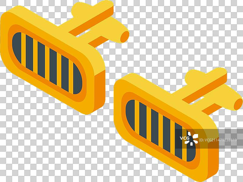 金色商务袖扣图标2.5D图片素材