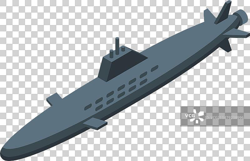 核潜艇舰船等距图标图片素材