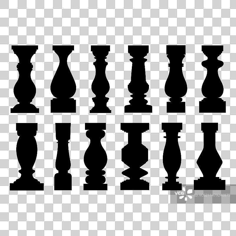 不同款式的栏杆柱图片素材