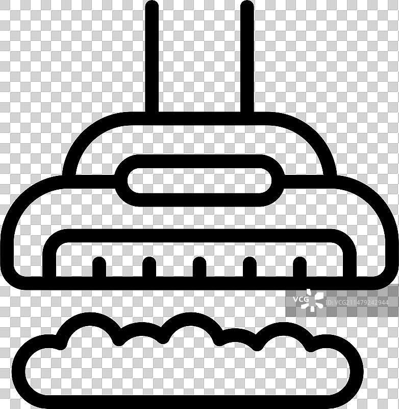 脏的真空吸尘器拖把图标轮廓图片素材