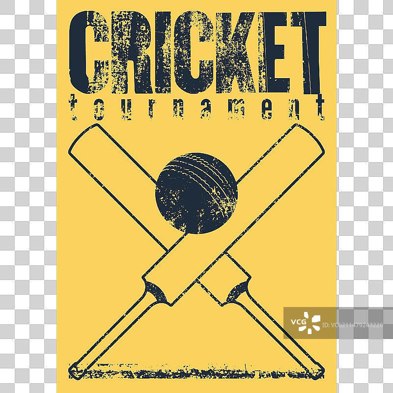 板球比赛复古海报图片素材