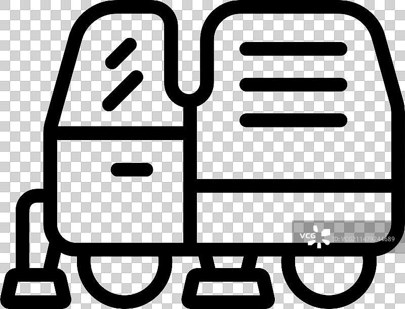 现代城市道路清扫车图标轮廓图片素材