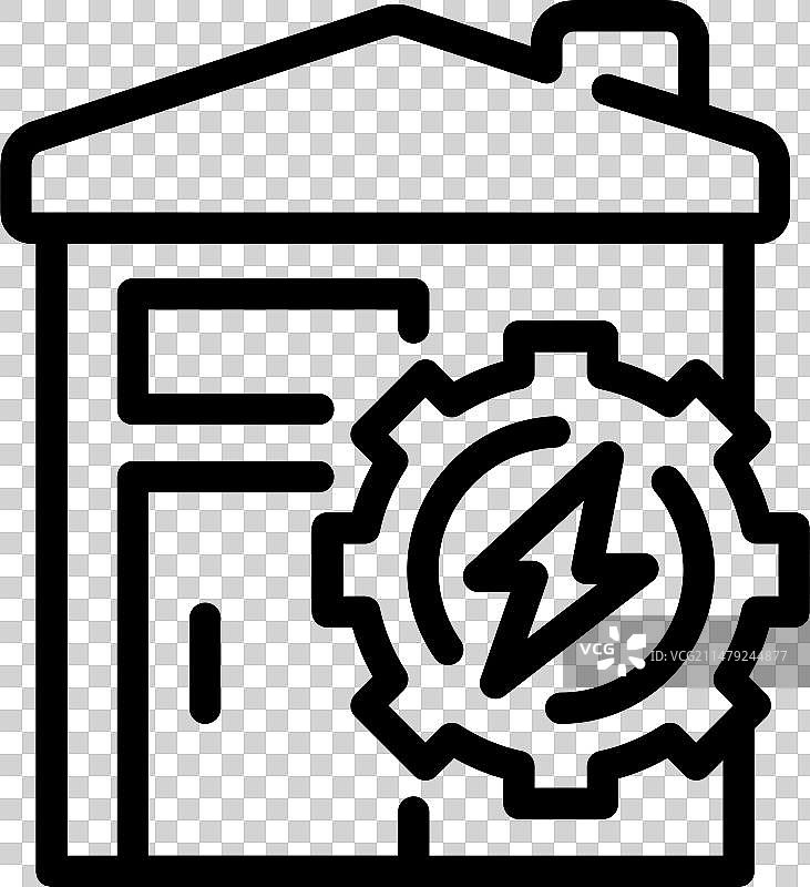 齿轮能量家居图标生态能源轮廓图片素材